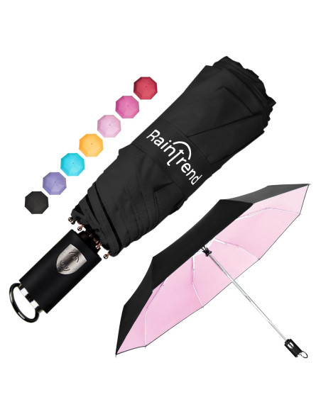 Sombrilla Compacta Automática Rosa UV 91 cm Plegable Sombrilla Compacta Automática Rosa UV 91 cm Plegable