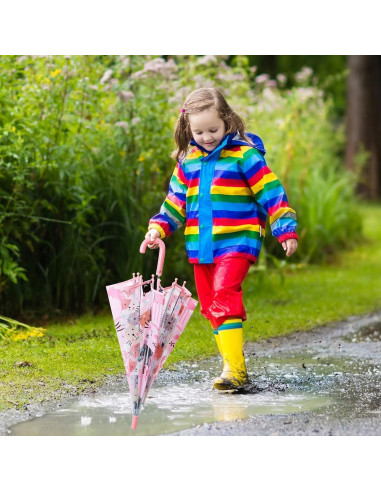 Paraguas Infantil Transparente Decalsweet Gato Rosa 70 cm