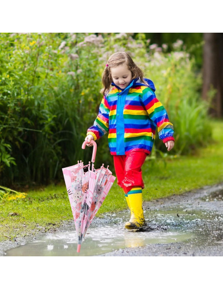 Paraguas Infantil Transparente Decalsweet Gato Rosa 70 cm