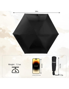 Paraguas Automático Compacto GAOYAING Plegable UV 50+ 2