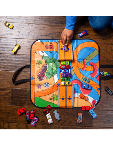 Hot Wheels ZipBin Ramp It Up - Tapete y Almacenaje 53 cm