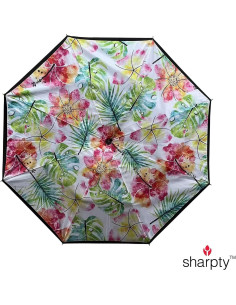 Paraguas Invertido Sharpty Floral a Prueba de Viento 80cm 2