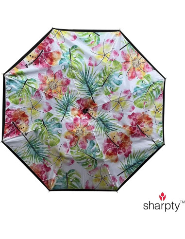 Paraguas Invertido Sharpty Floral a Prueba de Viento 80cm