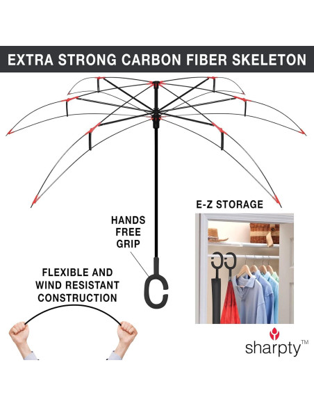 Paraguas Invertido Sharpty Floral a Prueba de Viento 80cm Paraguas Invertido Sharpty Floral a Prueba de Viento 80cm
