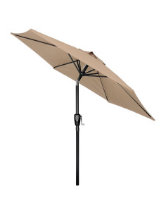 Sombrilla de Patio Simple Deluxe 2.29m Beige con 6 Varillas