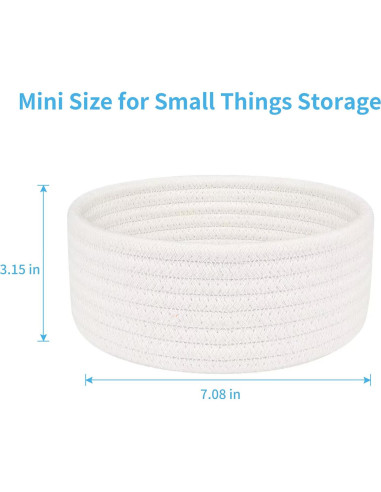 Cesta Pequeña ABenkle Algodón Blanca 18x18x8 cm 2 Piezas