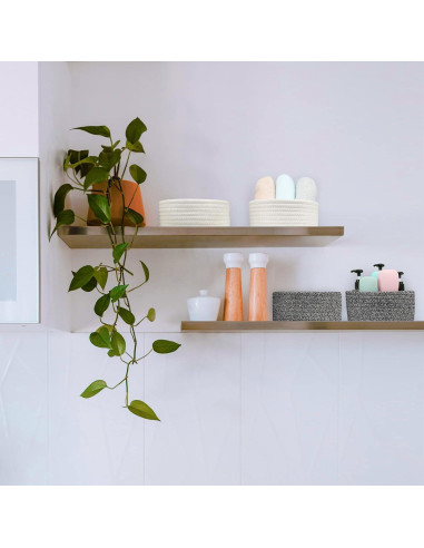 Cesta Pequeña ABenkle Algodón Blanca 18x18x8 cm 2 Piezas