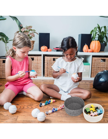 Cesta Pequeña ABenkle Algodón Blanca 18x18x8 cm 2 Piezas