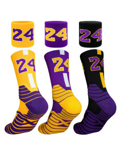 3 Pares de Calcetines de Baloncesto + Muñequera + Compresión