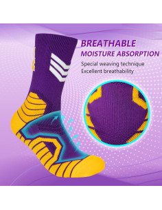 3 Pares de Calcetines de Baloncesto + Muñequera + Compresión 2