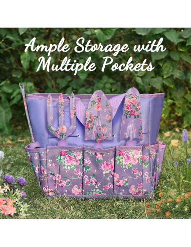 Juego de Herramientas de Jardín WisaKey 10 Piezas Color Púrpura