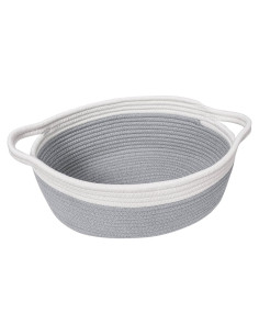 Cesta de Almacenamiento Goodpick Tejida Algodón Gris 30x20x12 cm