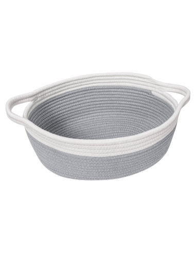 Cesta de Almacenamiento Goodpick Tejida Algodón Gris 30x20x12 cm