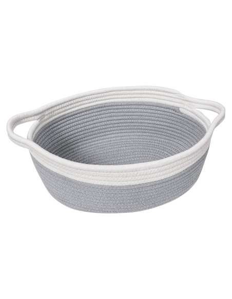 Cesta de Almacenamiento Goodpick Tejida Algodón Gris 30x20x12 cm