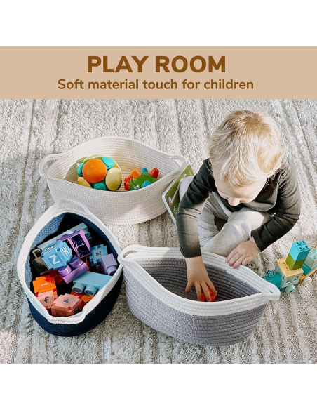 Cesta de Almacenamiento Goodpick Tejida Algodón Gris 30x20x12 cm