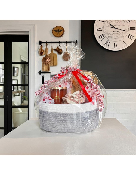 Cesta de Almacenamiento Goodpick Tejida Algodón Gris 30x20x12 cm