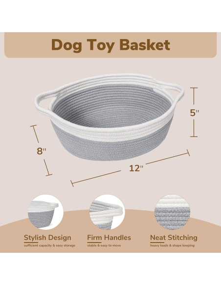 Cesta de Almacenamiento Goodpick Tejida Algodón Gris 30x20x12 cm