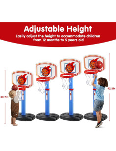 Juego de Baloncesto Ajustable JOYIN para Niños 2.5-3.5 ft 2