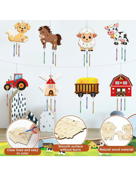 Kit de Campanas de Viento de Madera Gisgfim para Niños - 64 Piezas