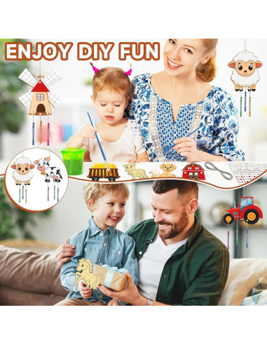 Kit de Campanas de Viento de Madera Gisgfim para Niños - 64 Piezas