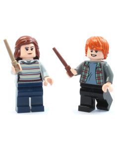 Minifiguras LEGO Harry Potter - Hermione y Ron con Varitas