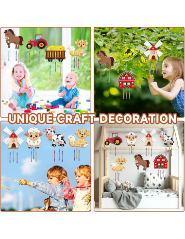 Kit de Campanas de Viento de Madera Gisgfim para Niños - 64 Piezas