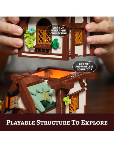 Set de Construcción Tienda de Herboristería FUNWHOLE 1470 Pcs