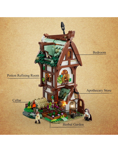 Set de Construcción Tienda de Herboristería FUNWHOLE 1470 Pcs