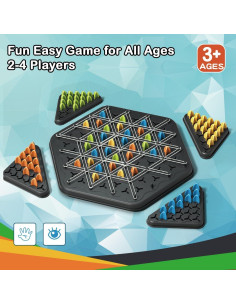Juego de Ajedrez Triangular Geométrico KJ128 para 2-4 Jugadores 2