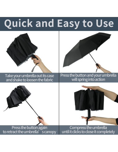 Paraguas Compacto BAODINI 46 cm Automático Plegable