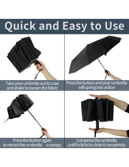 Paraguas Compacto BAODINI 46 cm Automático Plegable