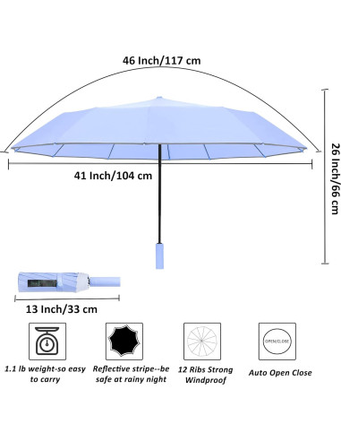 Paraguas Compacto BAODINI 46 cm Automático Plegable
