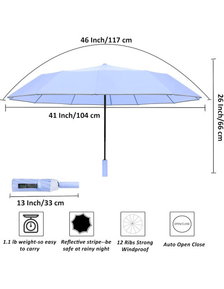 Paraguas Compacto BAODINI 46 cm Automático Plegable