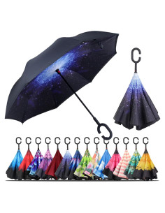 Paraguas Invertido LLanxiry Cielo Estrellado Impermeable