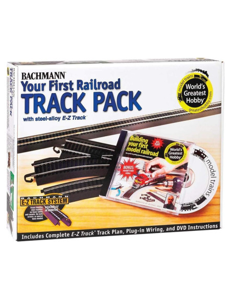 Bachmann E-Z Track Pack HO - Rieles de acero 45 piezas