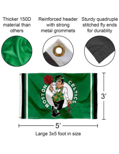 Bandera WinCraft Boston Celtics 91x152 cm con Ojales 2