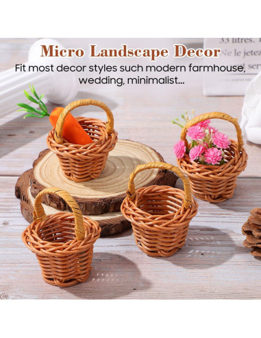 Cestas Miniatura Tejidas Happyyami 10 Piezas Decorativas