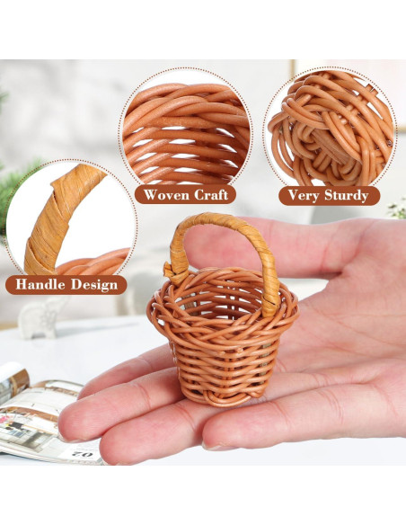 Cestas Miniatura Tejidas Happyyami 10 Piezas Decorativas