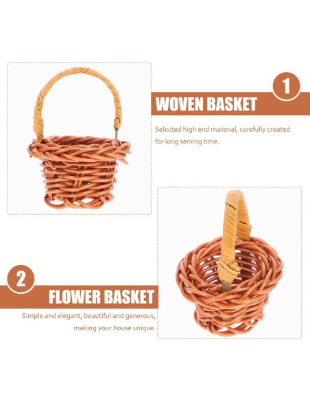 Cestas Miniatura Tejidas Happyyami 10 Piezas Decorativas