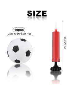 AIEX 10 Mini Balones de Fútbol Inflables 10cm con Inflador 2