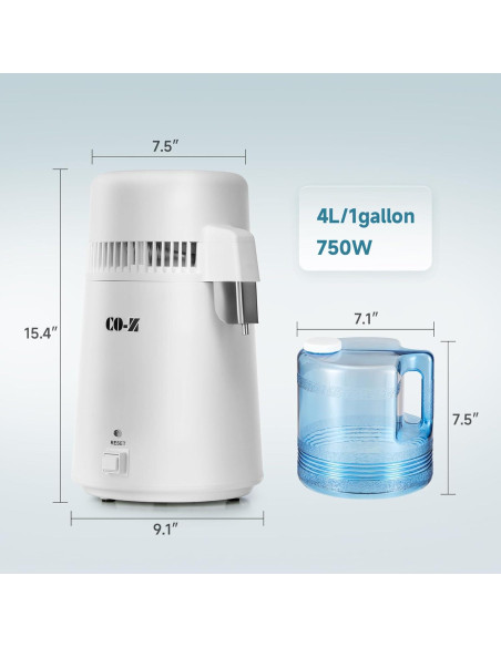 Destilador de Agua CO-Z 4L Purificador de Escritorio