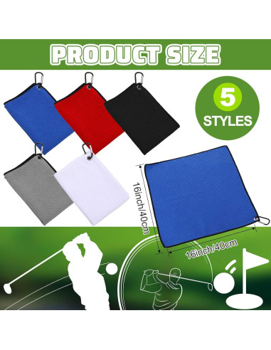 Toallas de Golf Batiyeer 40x40 cm Microfibra 100 Piezas
