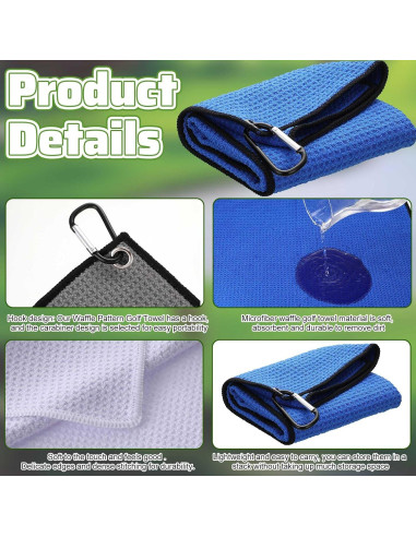 Toallas de Golf Batiyeer 40x40 cm Microfibra 100 Piezas