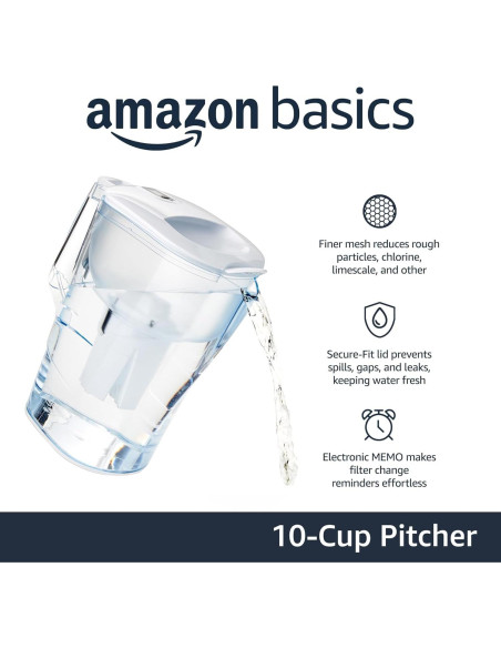 Jarra de Agua Amazon Basics 10 Tazas con Filtro Brita