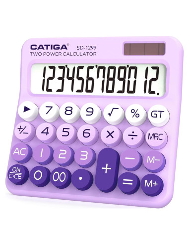 Calculadora Solar Catiga SD-1299 con Pantalla LCD 12 Dígitos