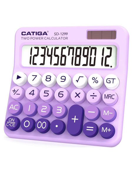Calculadora Solar Catiga SD-1299 con Pantalla LCD 12 Dígitos