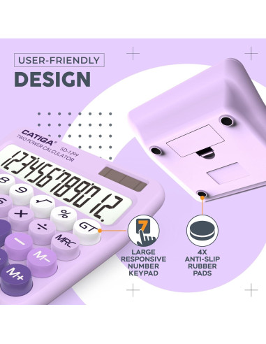 Calculadora Solar Catiga SD-1299 con Pantalla LCD 12 Dígitos