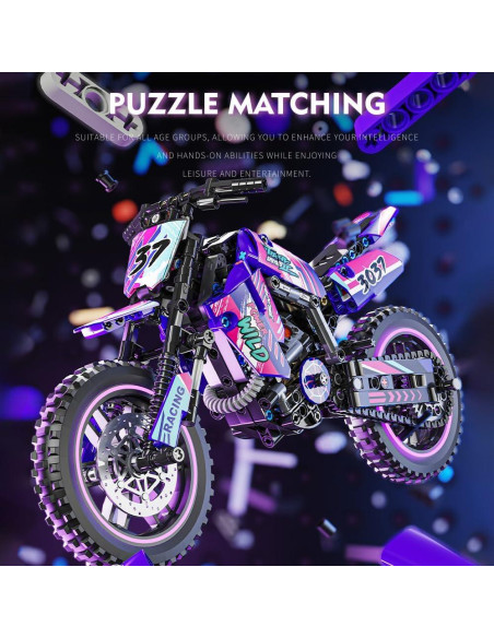 Juego de Bloques de Construcción Mesiondy Motocicleta 476 Piezas