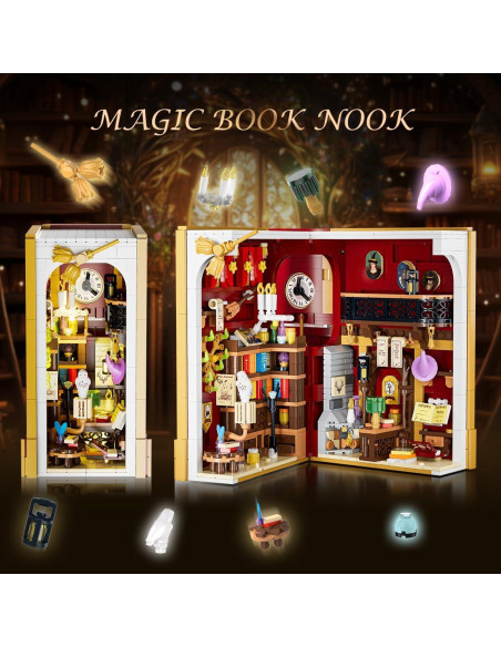 Conjunto de Construcción Magic Book Nook con Luz LED 1015 PCS