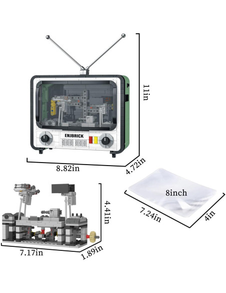 Set de Construcción TV Retro ENJBRICK 1212 Piezas 22x12 cm Set de Construcción TV Retro ENJBRICK 1212 Piezas 22x12 cm